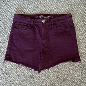 American Eagle Maroon Hi-Rise Shortie Size 8